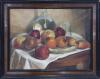 <span class='ref_item'>49 -</span> <span class="object_title">"BODEGÓN CON FRUTAS"</span>   <p><span class="author">BOASSO</span> <br><span class="technique_material">Óleo sobre lienzo</span><br><span class="technical_description">Firmado en el ángulo inferior izquierdo (firma ilegible). Lienzo con ligera falta en la zona inferior derecha.<br/>Enmarcado en marco de madera y moldura en tono negro en los bordes y marrón en la parte central. Marco con algunos desperfectos. Medidas con marco: 48.5 x 59.5cm</span><br></p>
