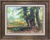 <span class='ref_item'>3 -</span> <span class="object_title">"JARDÍN ARBOLADO" FIRMADO M.RECUERO</span>   <p><span class="technique_material">Óleo sobre lienzo</span><br><span class="technical_description">Pintura de carácter paisajístico en la que se representa un jardín arbolado con grandes árboles en primer plano, una estatua más alejada en la parte central y una zona ajardinada al fondo. Firmado por el autor en el ángulo inferior izquierdo.<br/>Enmarcado en marco de madera en tonos dorados y paspartú rígido en tono crema. Marco con ligera pérdida de pintura. Medidas con marco: 75 x 89.5cm<br/> </span><br></p>