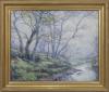 <span class='ref_item'>9 -</span> <span class="object_title">"NIEBLA EN UN PAISAJE BOSCOSO CON ARROYO"</span>   <p><span class="author">Jacinto CONILL ORRIOLS (1914-1992)</span> <br><span class="technique_material">Óleo sobre lienzo</span><br><span class="technical_description">La obra muestra un frondoso paraje natural atravesado por un tranquilo arroyo envuelto por la niebla.<br/>Firmado por el autor en el ángulo inferior izquierdo. Firmado igualmente en el reverso del lienzo.<br/>Enmarcado en marco de madera y estuco teñido de dorado. Ligeros desperfectos en el marco. Medidas con marco: 63.5 x 74.5cm</span><br></p>