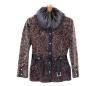 <span class='ref_item'>199 -</span> <span class="object_title">CHAQUETÓN DE PIEL DE ASTRACÁN EN TONOS MARRONES CON ADORNOS Y CINTURON DE CUERO Y CUELLO DE ZORRO MARRÓN CON REFLEJOS PLATEADOS</span>   <p><span class="technical_description">Chaquetón corto de piel de astracán en tonos marrones adornado por detalles y cinturón de cuero también en marrón y por un bonito cuello de zorro en tonos marrones con reflejos plateados, parte central con cuero adornado por botones metálicos , con bolsillos exteriores ribeteados por cuero, mangas adornadas por botones metálicos sobre cuero y cinturón para ajustar también en cuero, interior con forro marrón de moire´ con efecto visual de aguas, etiqueta interior "CARE Peletería"<br/>Talla aprox. 38</span><br></p>