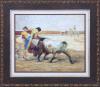<span class='ref_item'>19 -</span> <span class="object_title">"TARDE DE TOROS" (2015)</span>   <p><span class="author">ALBA FOZ</span> <br><span class="technique_material">Óleo sobre lienzo</span><br><span class="technical_description">La obra muestra el dominio absoluto de la materia gracias a una pincelada densa, vibrante y de gran relieve matérico, confiriendo a la escena una textura que dota de realismo.<br/>Firmado por la autora en el ángulo inferior derecho. Titulado y fechado en la trasera.<br/>Enmarcado en marco de madera tallada con ligeras señales. Medidas con marco: 74 x 84.5cm.</span><br></p>