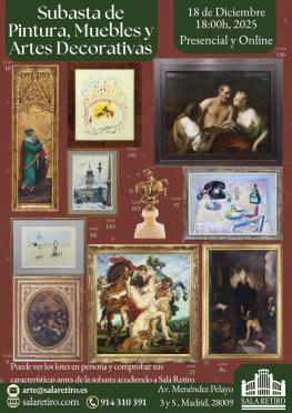 Subasta de Pintura, Muebles y Artes Decorativas, 18 Diciembre 2025