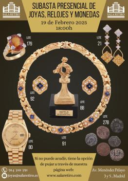 Subasta de Joyas, Relojes y Monedas, 19 Febrero 2025