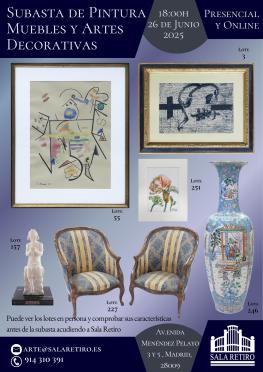 Subasta de Pintura, Muebles y Artes Decorativas, 26 Junio 2025