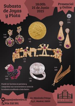 Subasta Joyas y Plata, 25 Junio 2025