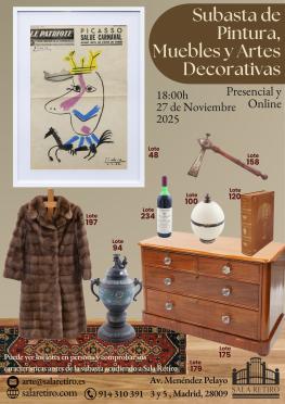 Subasta de Pintura, Muebles y Artes Decorativas, 27 noviembre 2025