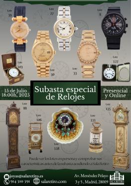 Subasta Especial de Relojes, 15 de Julio 2025
