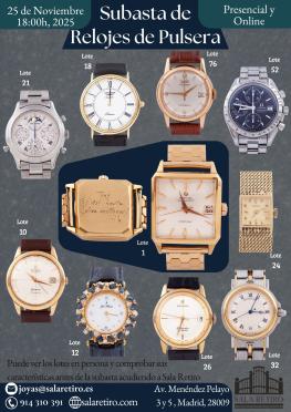 Subasta de Relojes de Pulsera, 20 Noviembre 2025