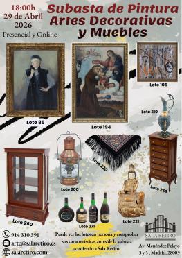 Subasta de Pintura, Artes Decorativas y Muebles, 29 Abril 2026