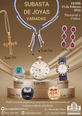 Subasta Joyas y Plata, 25 Febrero 2026