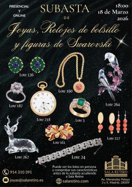 Subasta Joyas, Relojes de bolsillo y figuras de Swarovski, 18 Marzo 2026