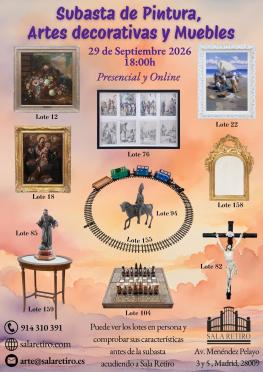 Subasta de Pintura, Artes Decorativas y Muebles, 29 Septiembre 2026