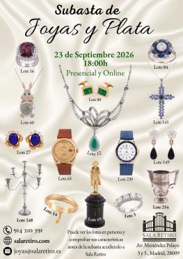 Subasta Joyas y Plata, 23 Septiembre 2026