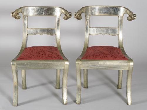 PAREJA DE SILLAS HINDÚES ESTILO IMPERIO FRANCÉS