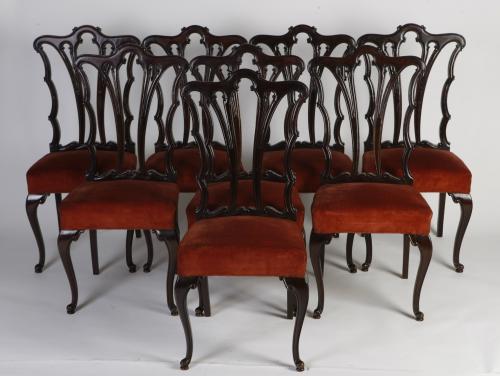 AHORA  37728CONJUNTO DE OCHO SILLAS ESTILO CHIPPENDALE