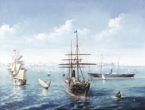 Barcos en la Bahía de Cádiz