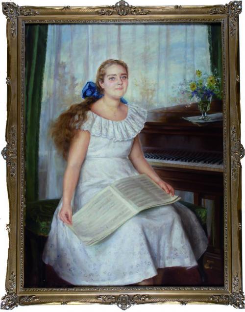 Muchacha junto al piano