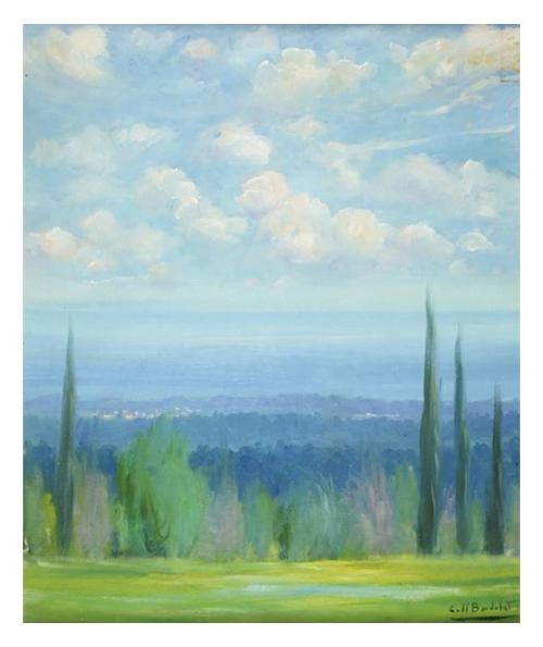 PAISAJE CON CIPRESES