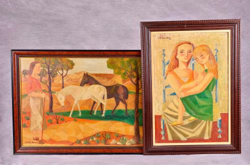 PAISAJE CON CABALLO Y MATERNIDAD 