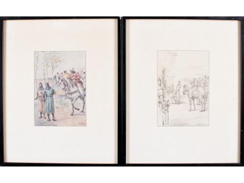 Carpeta con dibujos del Poema del Mío Cid