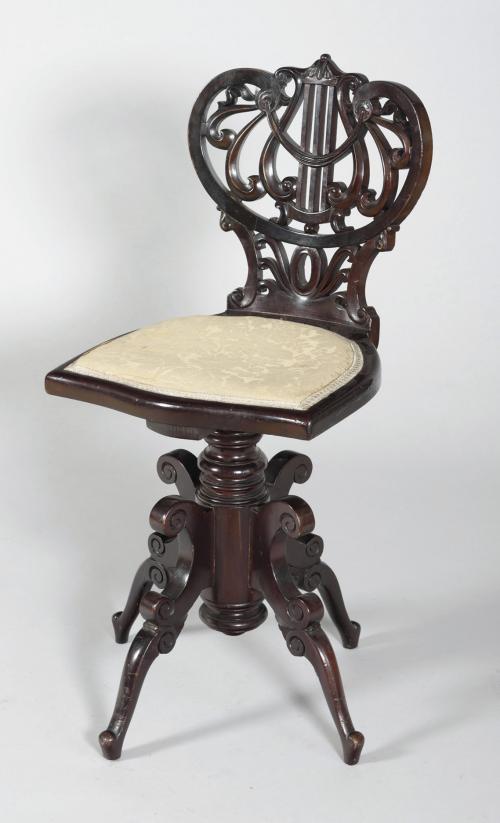 SILLA DE PIANO INGLESA SIGLO XIX