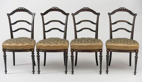 CONJUNTO DE CUATRO SILLAS  NAPOLEÓN III