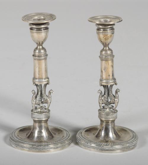 PAREJA DE CANDELEROS FERNANDINOS, NICOLAS CHAMEROI 1826