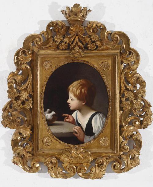 Niño con palomas