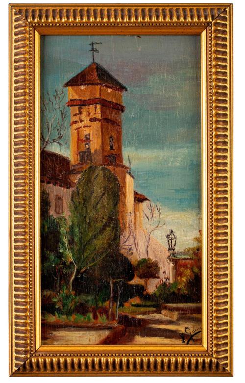 Paisaje con iglesia