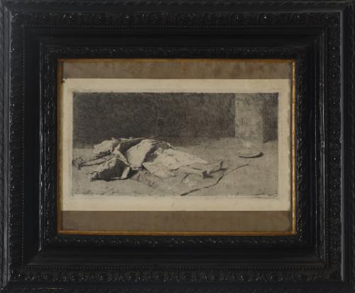 Arabe velando el cadáver de su amigo