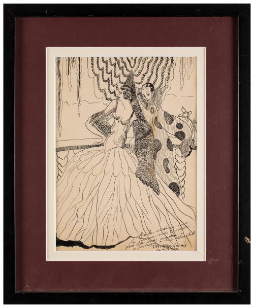 Gitana y arlequín
