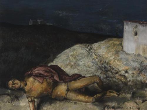 Figura tendida en un paisaje