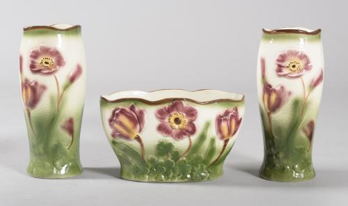 JARRONES Y CENTRO DE MESA EN CERAMICA ART NOUVEAU