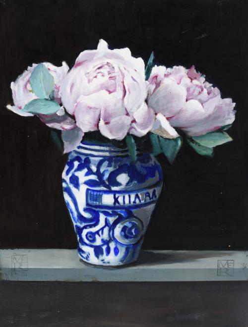 Jarrón con rosas