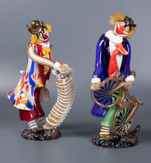 PAREJA DE PAYASOS EN CRISTAL DE MURANO