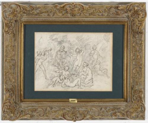 Bañistas (Anverso) y Héctor y Paris (Reverso). Hacia 1860