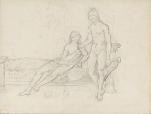 Bañistas (Anverso) y Héctor y Paris (Reverso). Hacia 1860