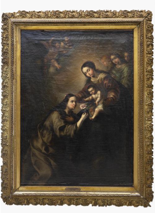 Virgen con Niño con Santa Rosalía de Palermo
