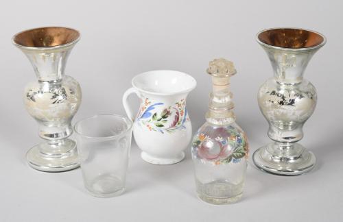 COLECCION DE OPALINAS Y  CRISTAL DE LA GRANJA SIGLO XIX