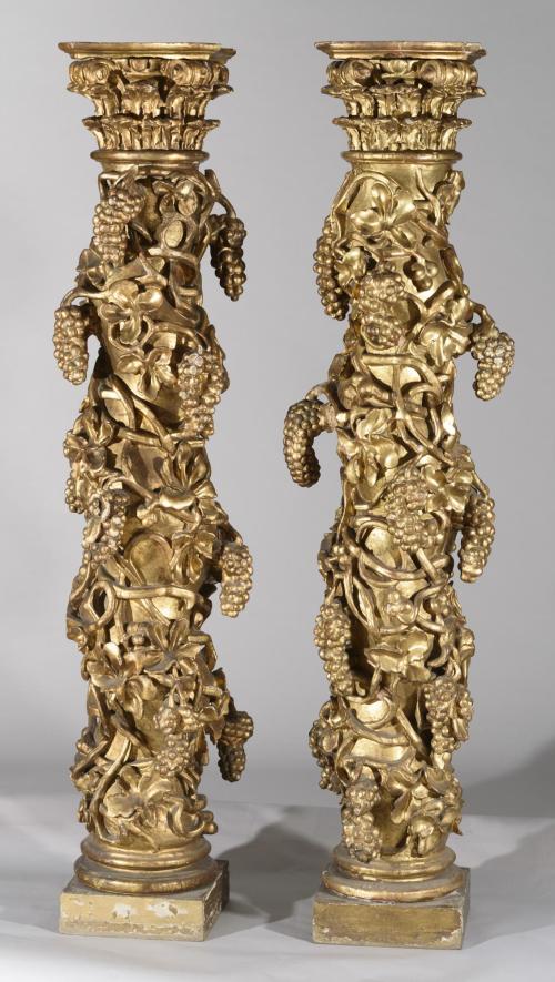 IMPORTANTE PAREJA DE COLUMNAS BARROCAS S. XVIII