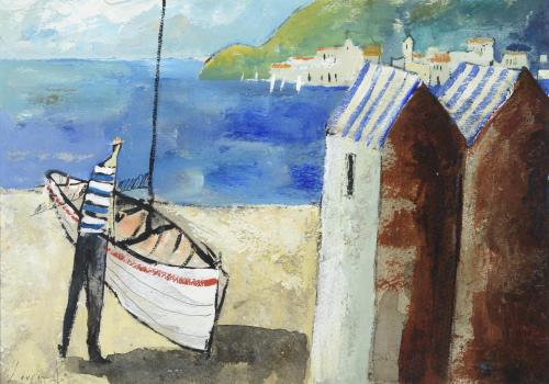 Marinero en una playa