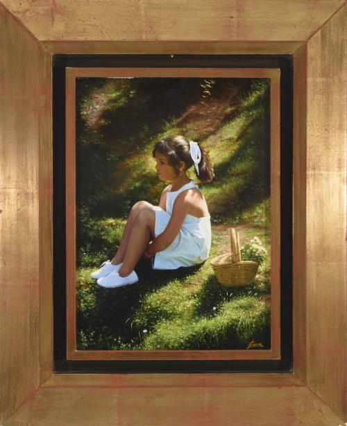 Niña en un paisaje