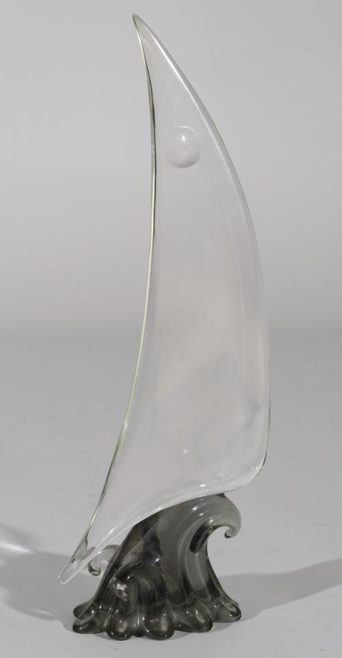 VELERO, EN CRISTAL DE MURANO, AÑOS 40-50