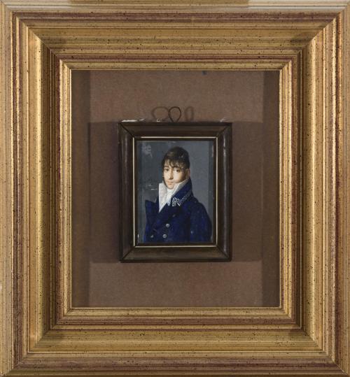 Retrato de caballero con levita azul