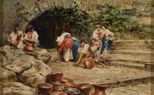 Jóvenes en una fuente de Tívoli, 1890