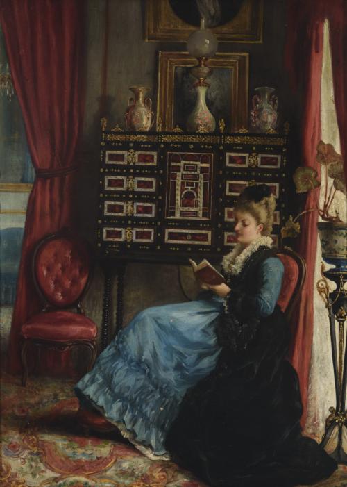 Dama  leyendo en su gabinete, 1877