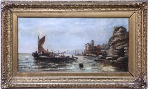 ESCENA DE PESCADORES CON PUERTO AL FONDO, 1879