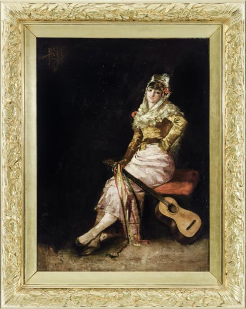 Maja con guitarra