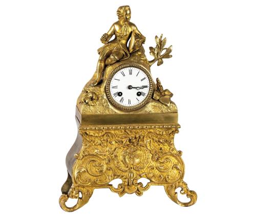 RELOJ DE SOBREMESA FRANCÉS CARLOS X, EN BRONCE, S. XIX