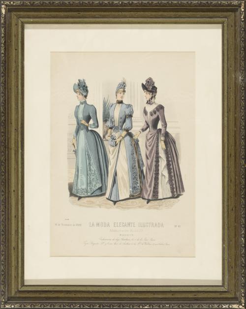 CUATRO IMPRESIONES A COLOR DE "LA MODA ELEGANTE ILUSTRADA"
